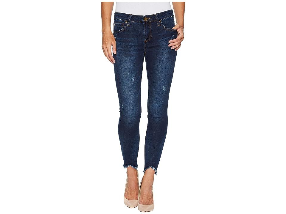 KUT from the Kloth Connie Ankle Skinny-w/ Uneven Hem in Benefic w/ Dark Stone Base Wash (Benefic/Dark Stone Base Wash) Women's Jeans | Zappos