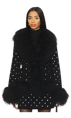 Susanna Chow Dorothy Diamant? Suede Coat in Black & Crystal Embellishments from Revolve.com | Revolve Clothing (Global)