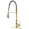 KES Gold Kitchen Faucet with Pull Down Sprayer Pull Out Kitchen Sink Faucets Titanium Gold Single... | Amazon (US)