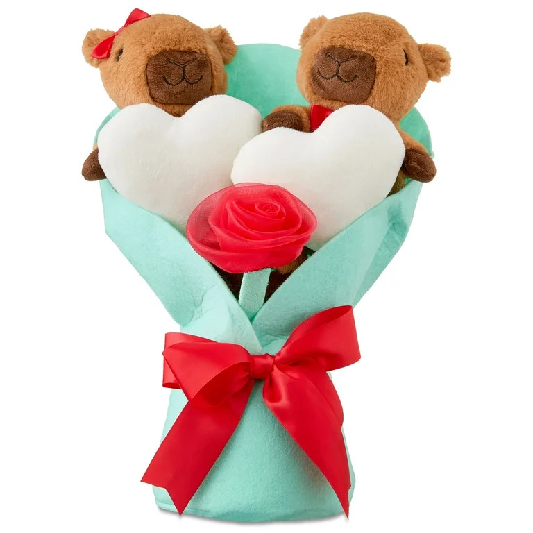 Medium Capybara Bouquet Plush, Blue, 13", Valentine's Day by Way To Celebrate | Walmart (US)