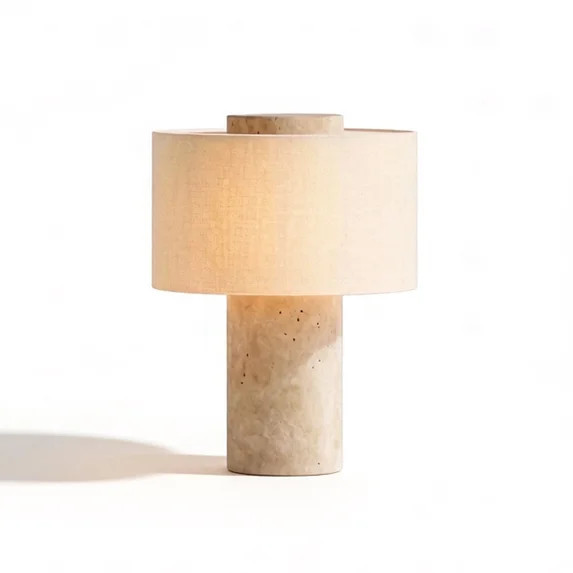 Travertine Lamp, Rechargeable 10 Inch Stone Table Lamp Marble Wabi Sabi Light Fixture Cordless To... | Walmart (US)