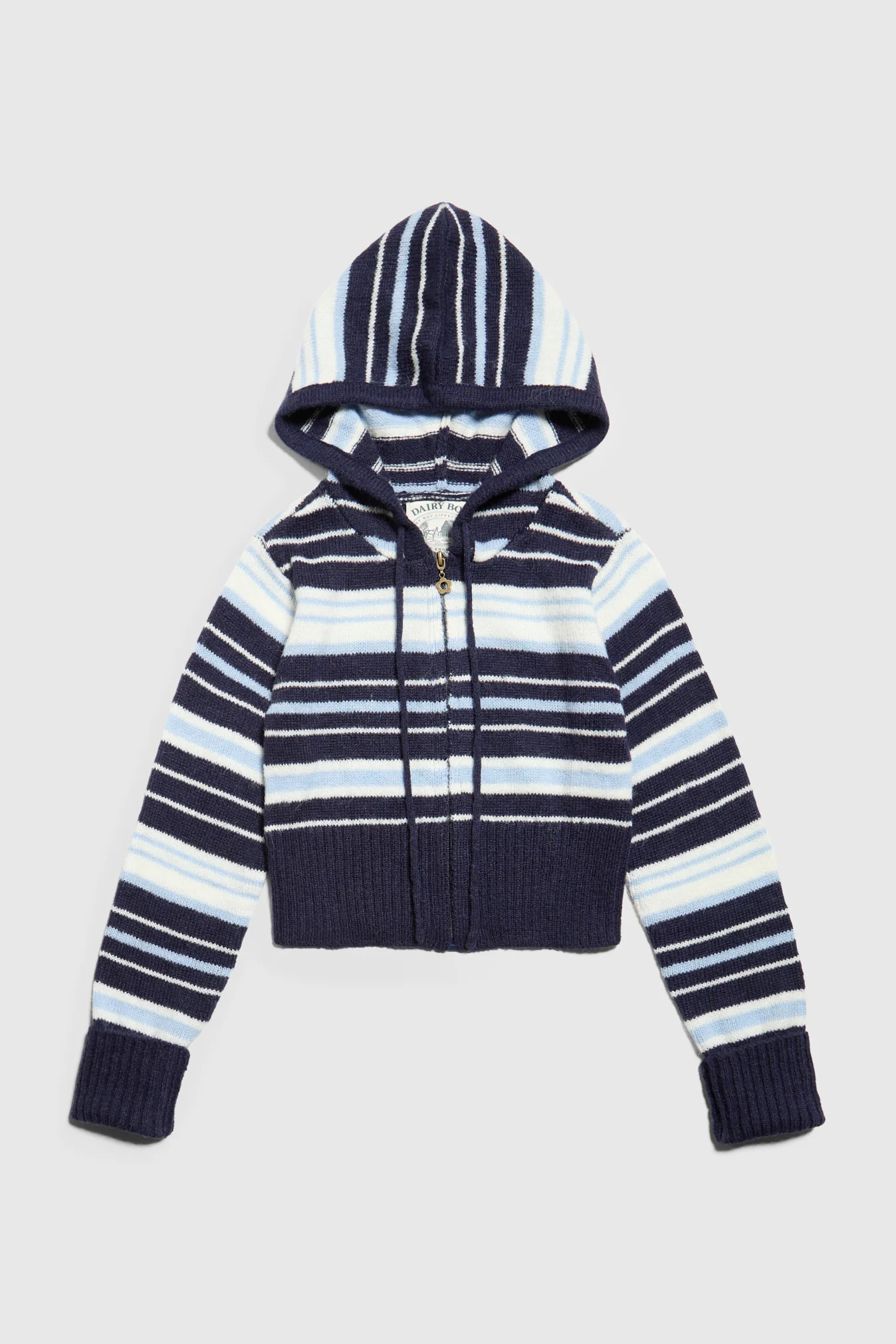 Surfside Striped Knit Zip Up - Ocean Blue | Dairy Boy