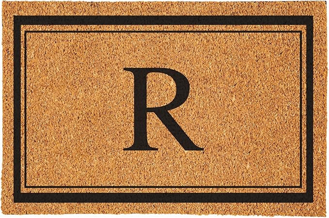 Evergreen Monogram Large Coir Doormat, 36x24 Inches Front Door Mat for Outdoor Indoor Entrance, W... | Amazon (US)