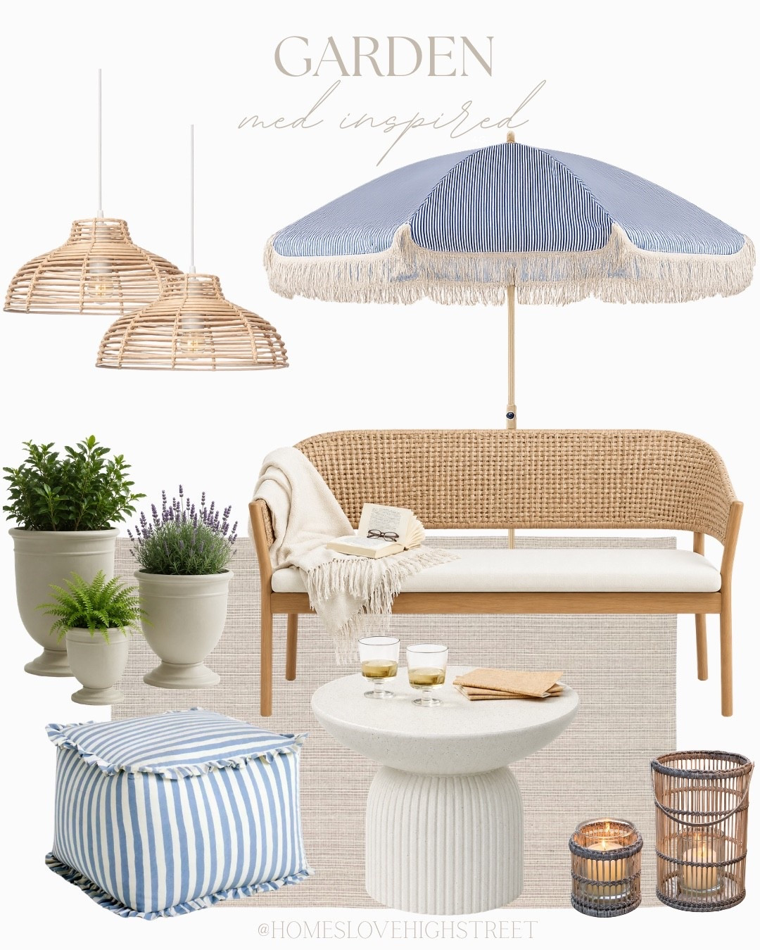 Love a Mediterranean-inspired garden look 💙✨ The striped parasol, rattan details and soft neutrals are giving holiday-at-home vibes.

#LTKHome #LTKSeasonal #GardenInspo #OutdoorLiving #GardenDecorIdeas

#LTKSeasonal #LTKHome