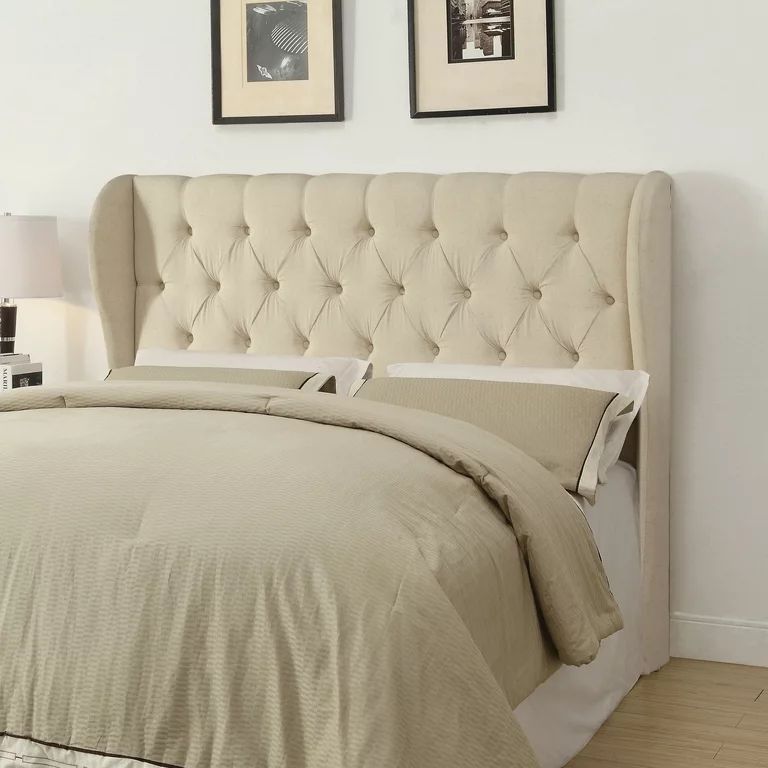 Murrieta King Tufted Upholstered Headboard Beige | Walmart (US)