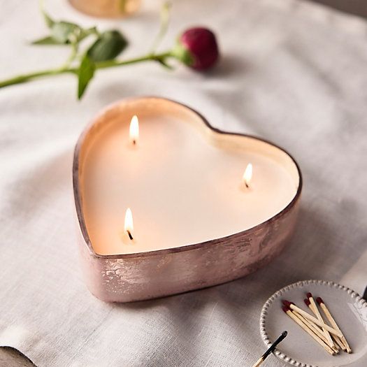 Marbled Glass Heart Candle | Terrain
