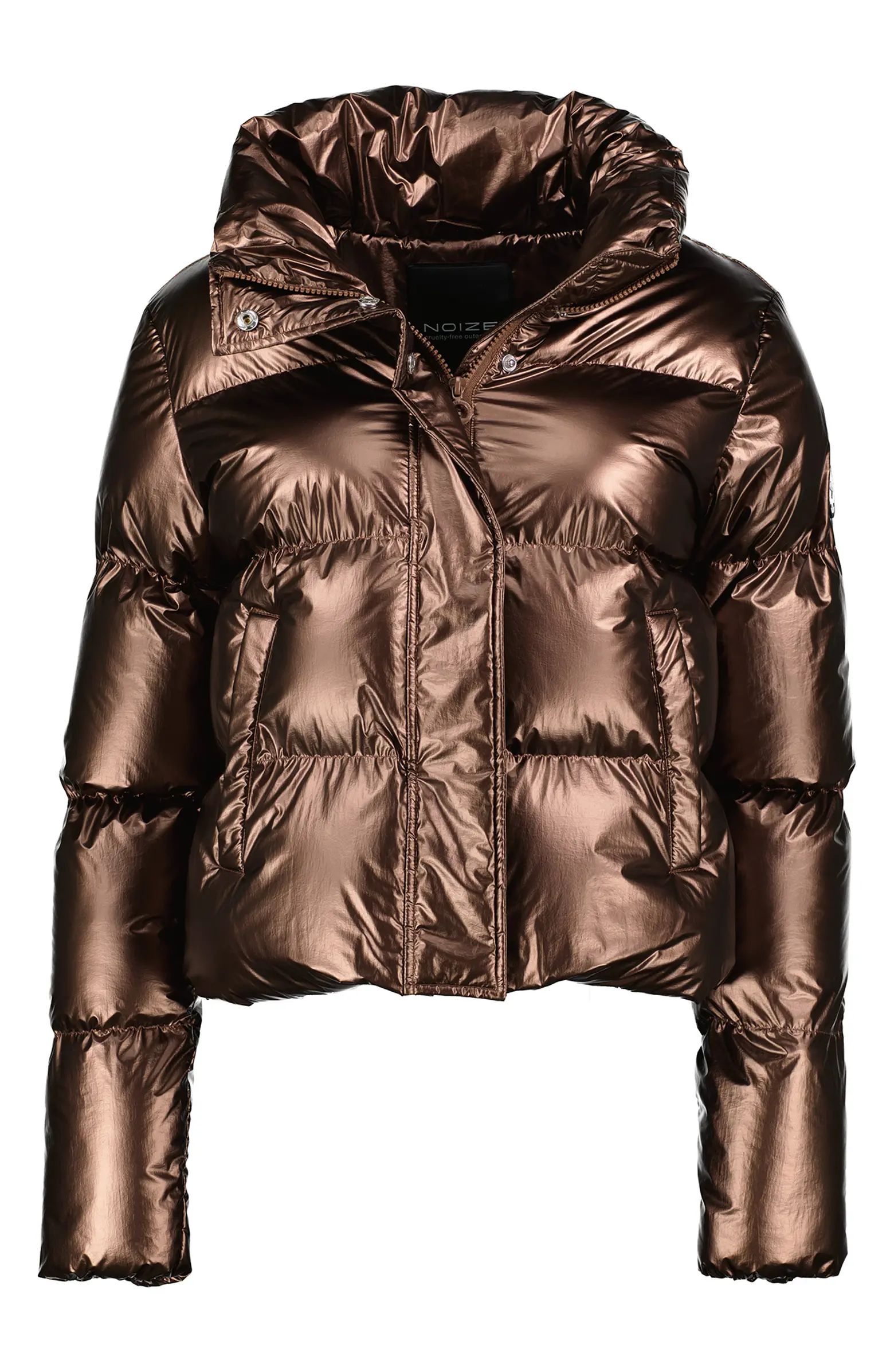 Crop Metallic Puffer Jacket | Nordstrom