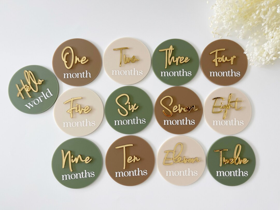 Acrylic Circle Baby Milestones Baby Age Photo Prop Photoshoot - Etsy | Etsy (US)