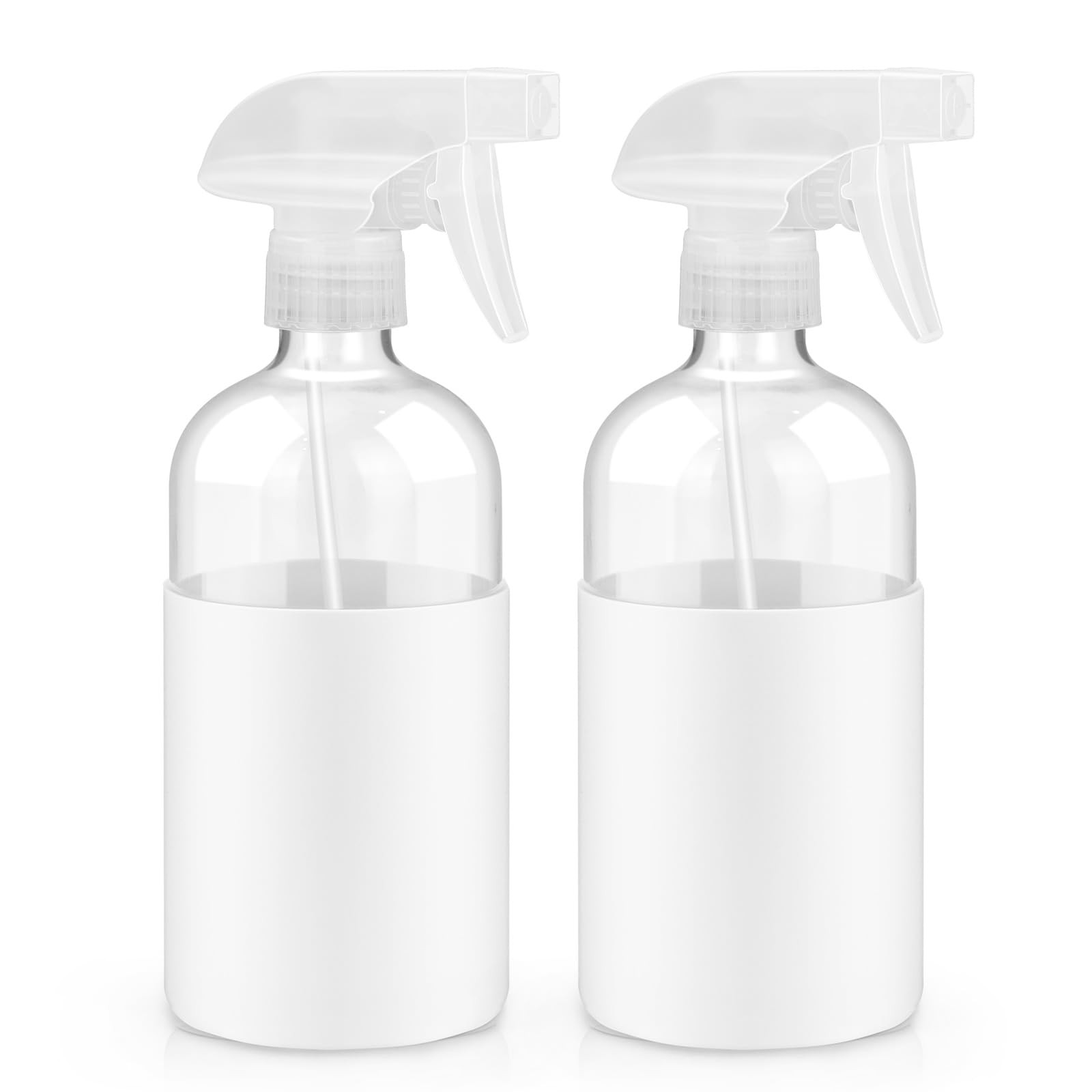 2 Pack Glass Spray Bottles with Silicone Sleeve, 16 oz Empty Refillable Containers with Adjustabl... | Amazon (US)