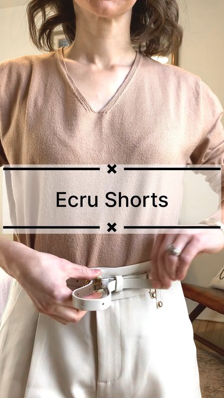 Ecru shorts for summer!
Linked similar Amazon sweater. 
Wearing size XS Chicwish shorts. 
Size 6 Sam Edelman sandals. 
Petite outfit. Summer outfit. Classic outfit. Old money outfit  

#LTKstyletip #LTKVideo #LTKover40