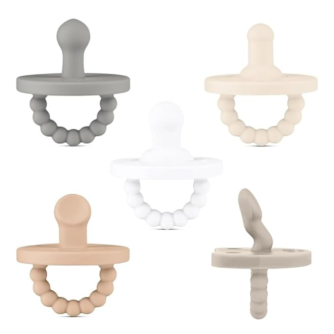 Ryan & Rose Cutie PAT Silicone Pacifier Teether (Starter Kit, Neutral) | Amazon (US)