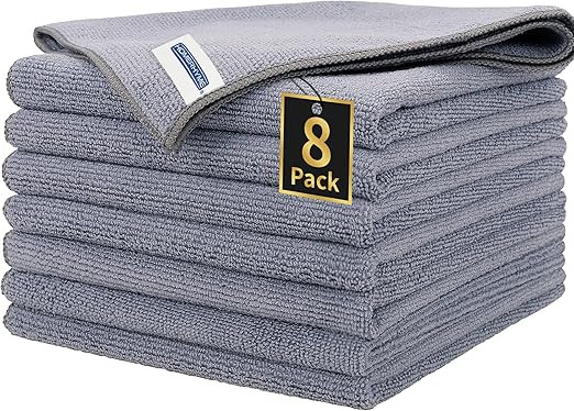 HOMERHYME Premium Microfiber Cleaning Cloth, 8 Pack Cleaning Rags, Lint-Free, 300GSM High-Perform... | Amazon (US)