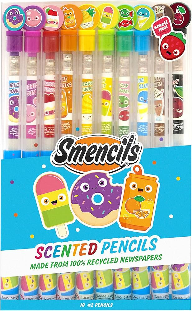 Smencils - Patented Gourmet Scented Graphite HB #2 Pencils Made from Recycled Newspapers, 10 Coun... | Amazon (US)