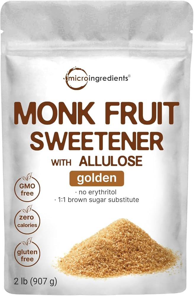 Golden Monk Fruit Sweetener with Allulose, 2 lbs | No Erythritol, No Aftertaste, 1:1 Brown Sugar ... | Amazon (US)