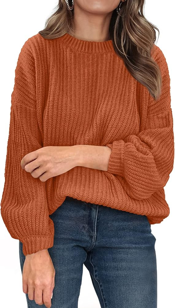 PRETTYGARDEN Women's Fashion Sweater Long Sleeve Casual Ribbed Knit Winter Clothes Pullover Sweaters | Amazon (US)