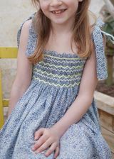 Eva Peron Sundress with Absinth Hand Smocking made with Liberty Katie and Millie Fabric | Smock London