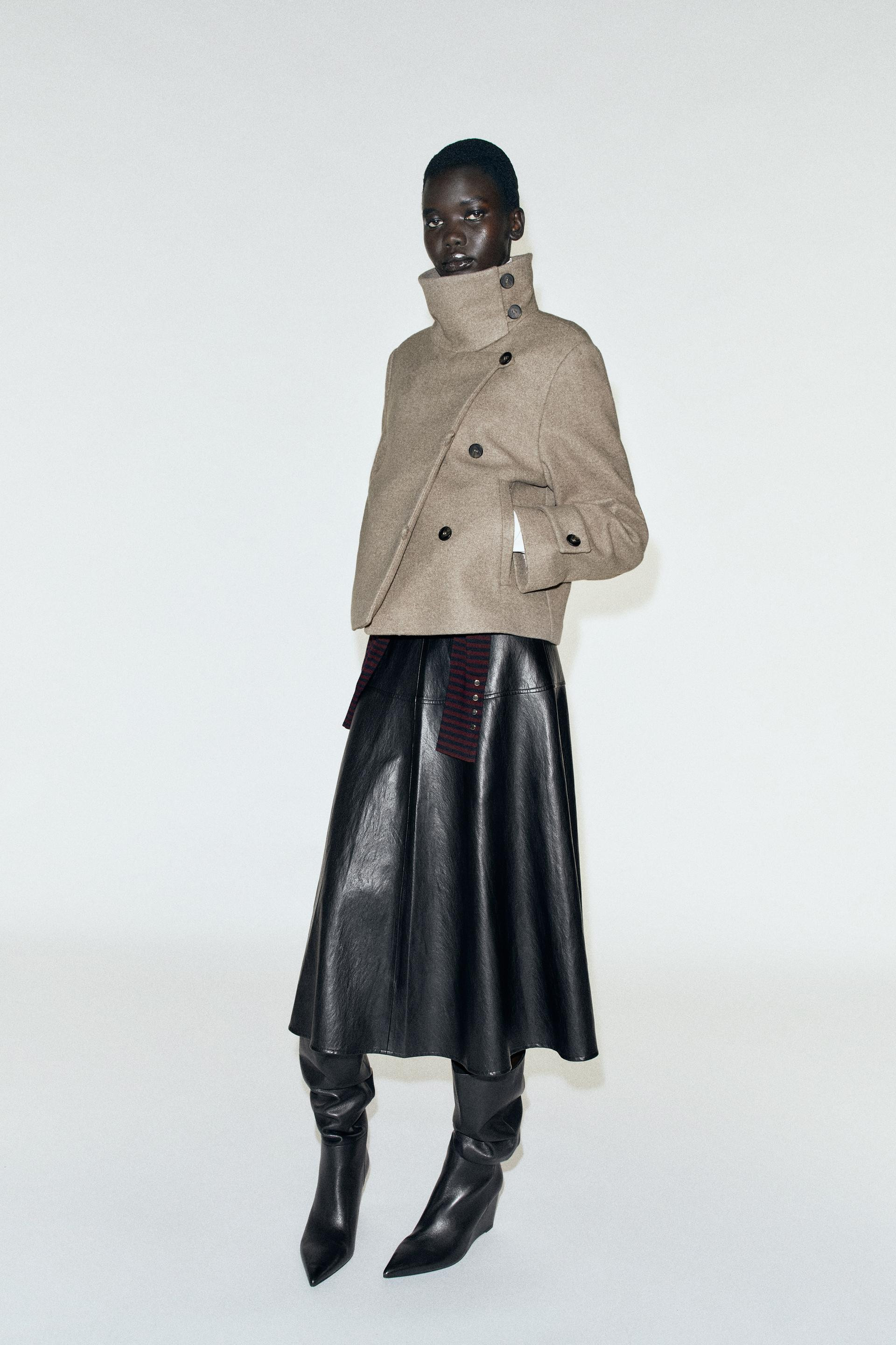 Zara - Soft Double-Breasted Jacket - Taupe Brown - Xs - Woman | Zara US