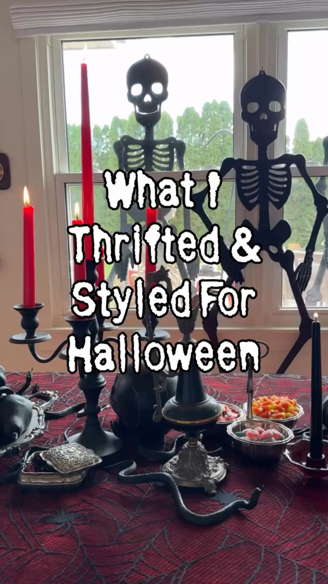 The best part about my Halloween decor

is that most of it can be used for other seasons and holidays! With a few adjustments these silver serving pieces will be drop dead gorgeous filled with vintage baubles at Christmas or styled with fresh florals in Spring! Seasonal decorating doesn’t have to be expensive and you don’t always have to buy the next new thing! Stick with me for ideas and inspiration to think outside the box when shopping secondhand and thrifting!

#halloweenthrifting #thriftedandstyled