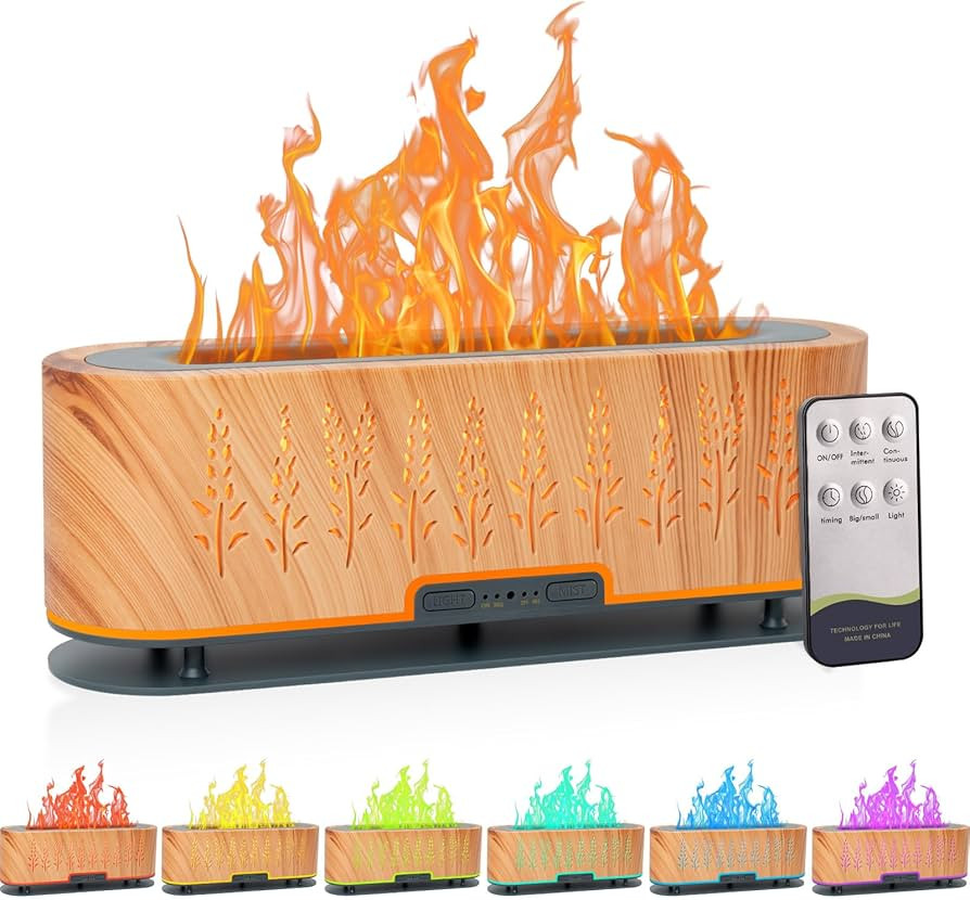 Essential Oil Diffusers, Flame Air Diffuser, 200ml Aromatherapy Diffuser with 2 Mist Mode 4 Timer... | Amazon (US)