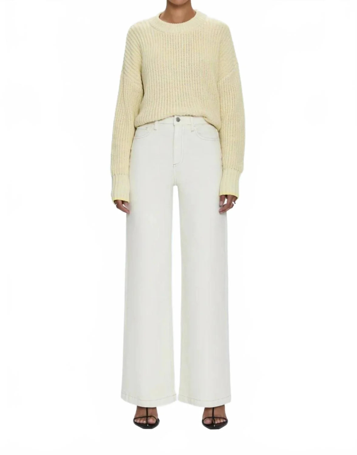 Lana High Rise Ultra Wide Leg Jeans In Ecru | Shop Simon