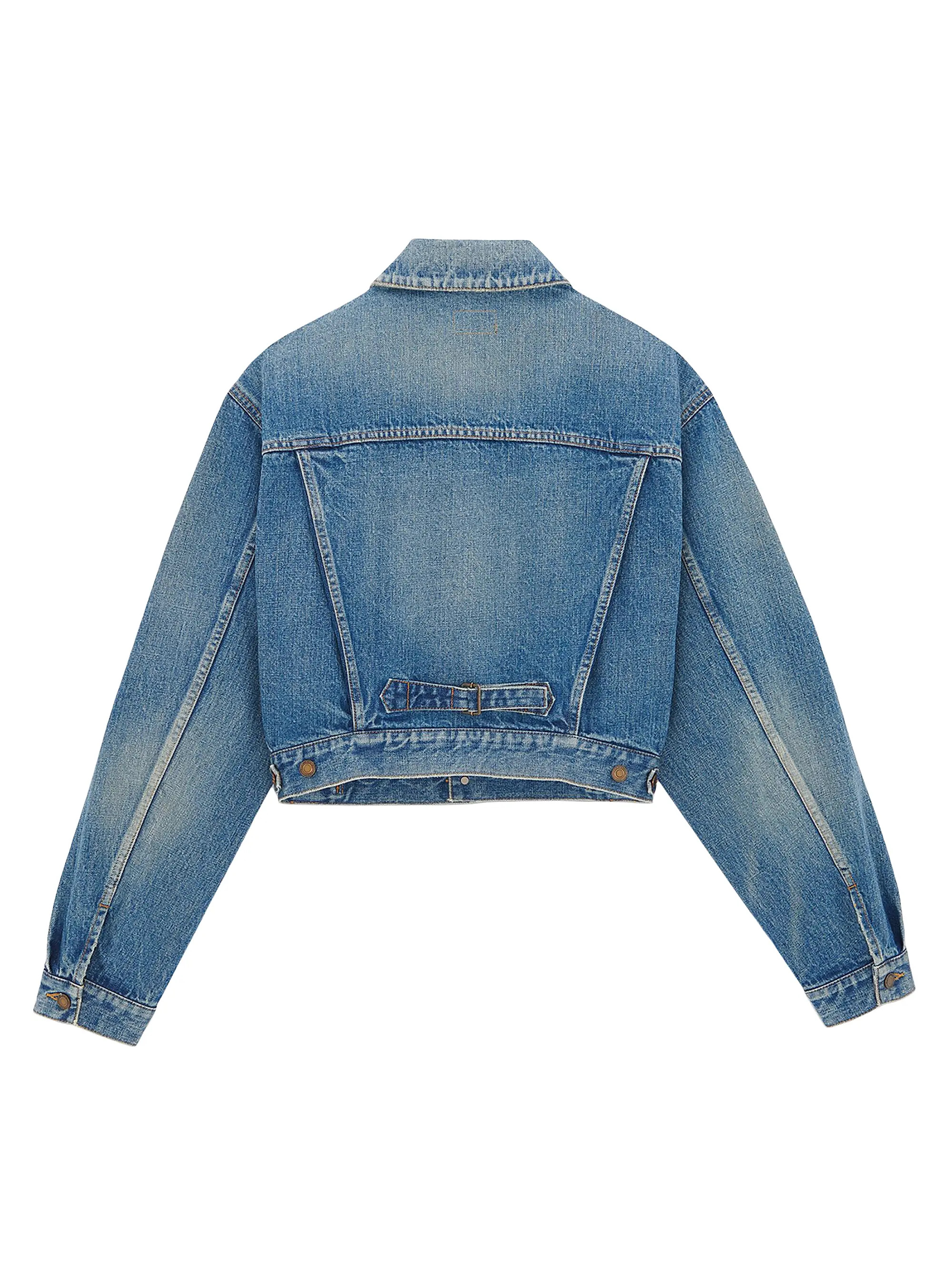 Saint Laurent 80s Jacket in Denim | Saks Fifth Avenue | Saks Fifth Avenue