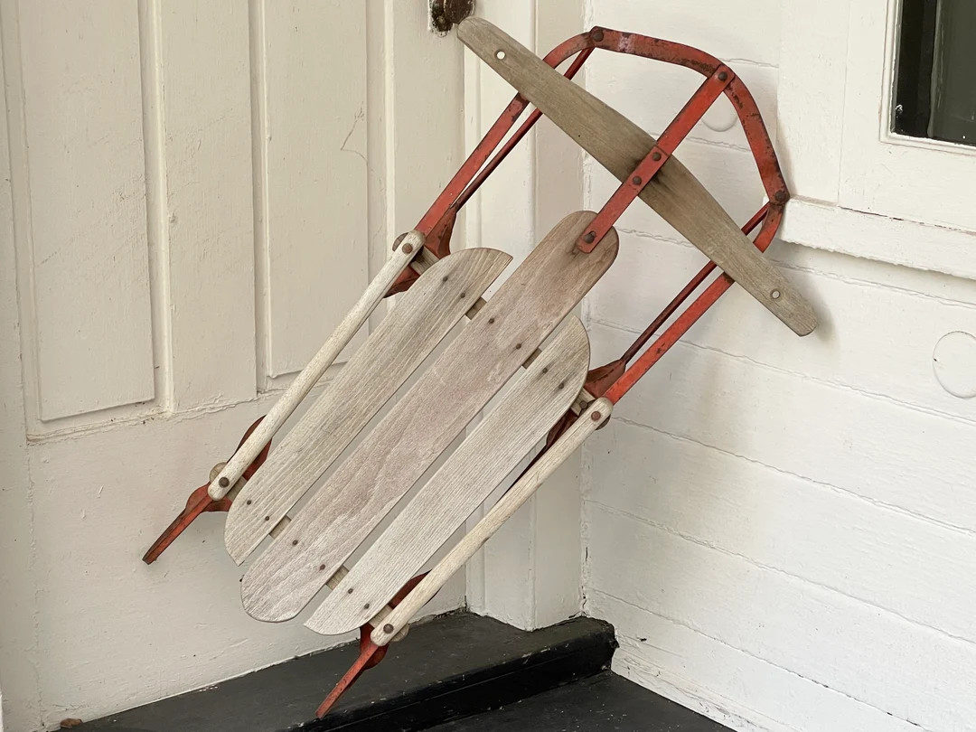 Sled Wooden Sled 37 Antique Sled Nicely Worn Wood - Etsy | Etsy (US)