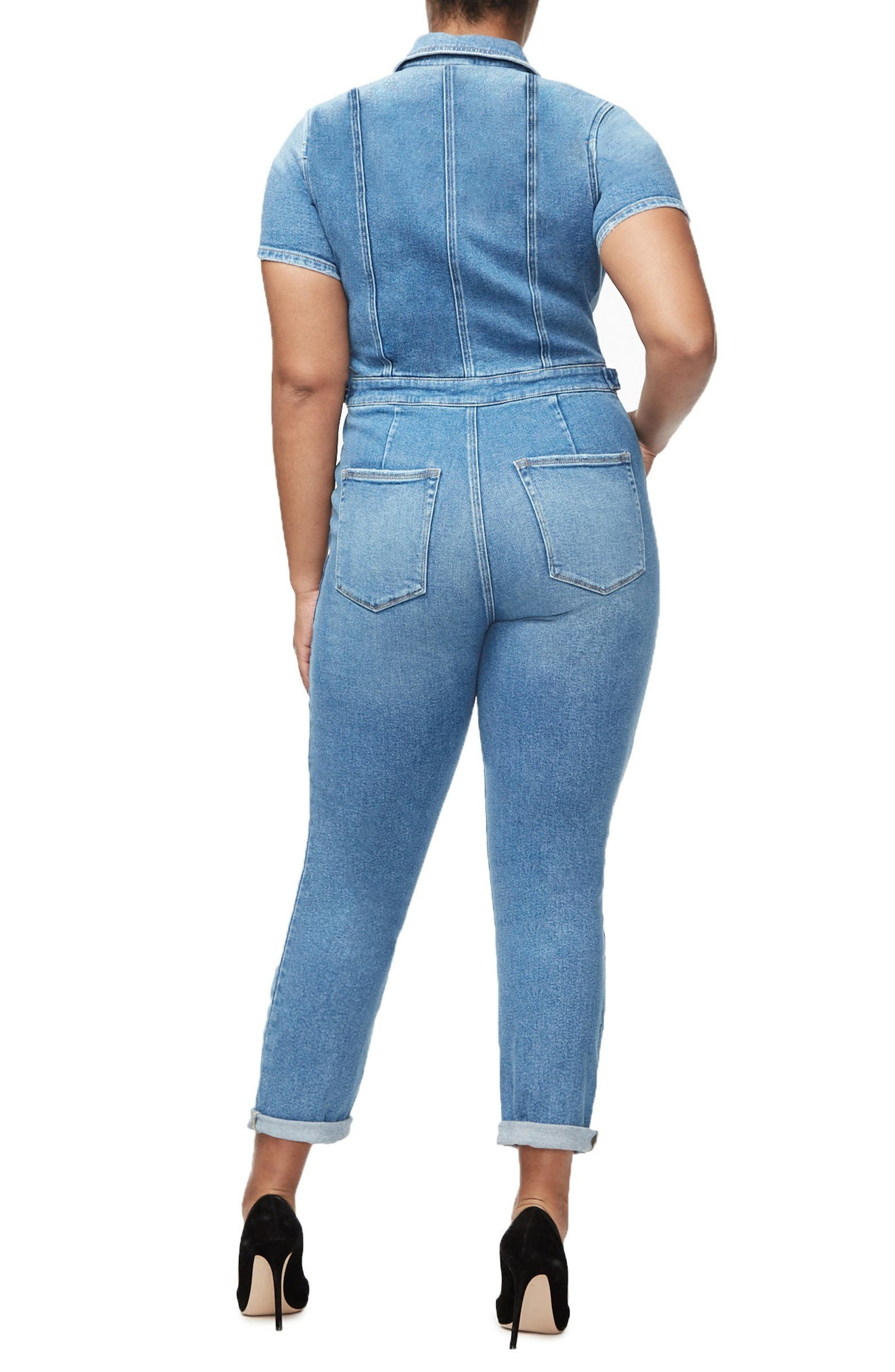 Denim Military Bodycon Jumpsuit | Nordstrom