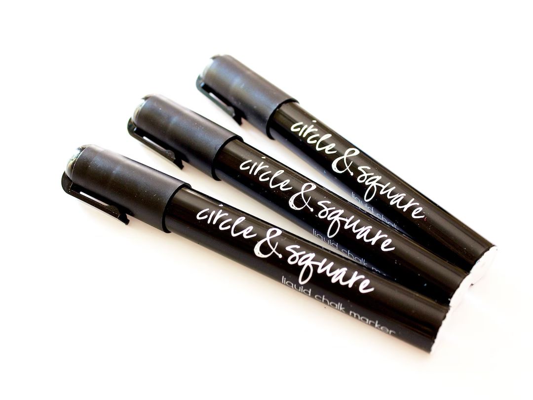 Reversible Tip Chalk Pens 3 pack - Black - 6mm tip liquid chalk markers FREE SHIPPING , Black Cha... | Etsy (US)
