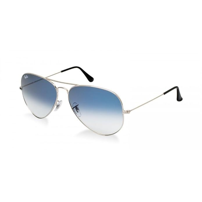 RAY-BAN RB 3025 AVIATOR SUNGLASSES (58 mm, 003/3F SILVER CRYSTAL WHITE/GRADIENT BLUE) | Amazon (US)