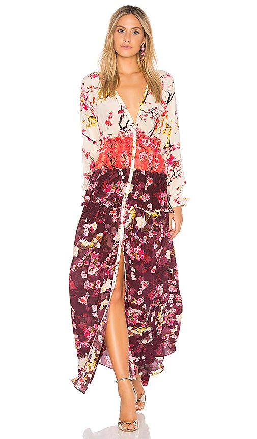 ROCOCO SAND Floral Maxi Dress in Red. - size L (also in M,S,XS) | Revolve Clothing