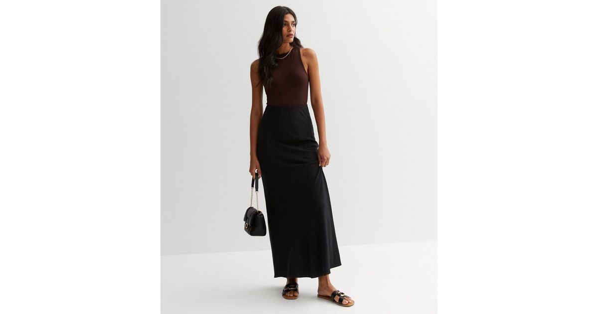 Black Linen-Look Maxi Skirt
						
						Add to Saved Items
						Remove from Saved Items | New Look (UK)