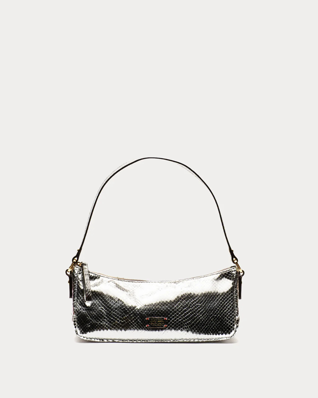 Mia Metallic Snake Leather - Silver | Frances Valentine