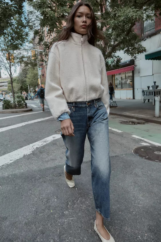 HIGH COLLAR BOUCLÉ JACKET | Zara US