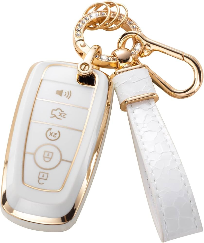 for Ford Key Fob Cover with Keychain,Car Key Case Shell Protector Holder 5 Buttons for Ford Explo... | Amazon (US)