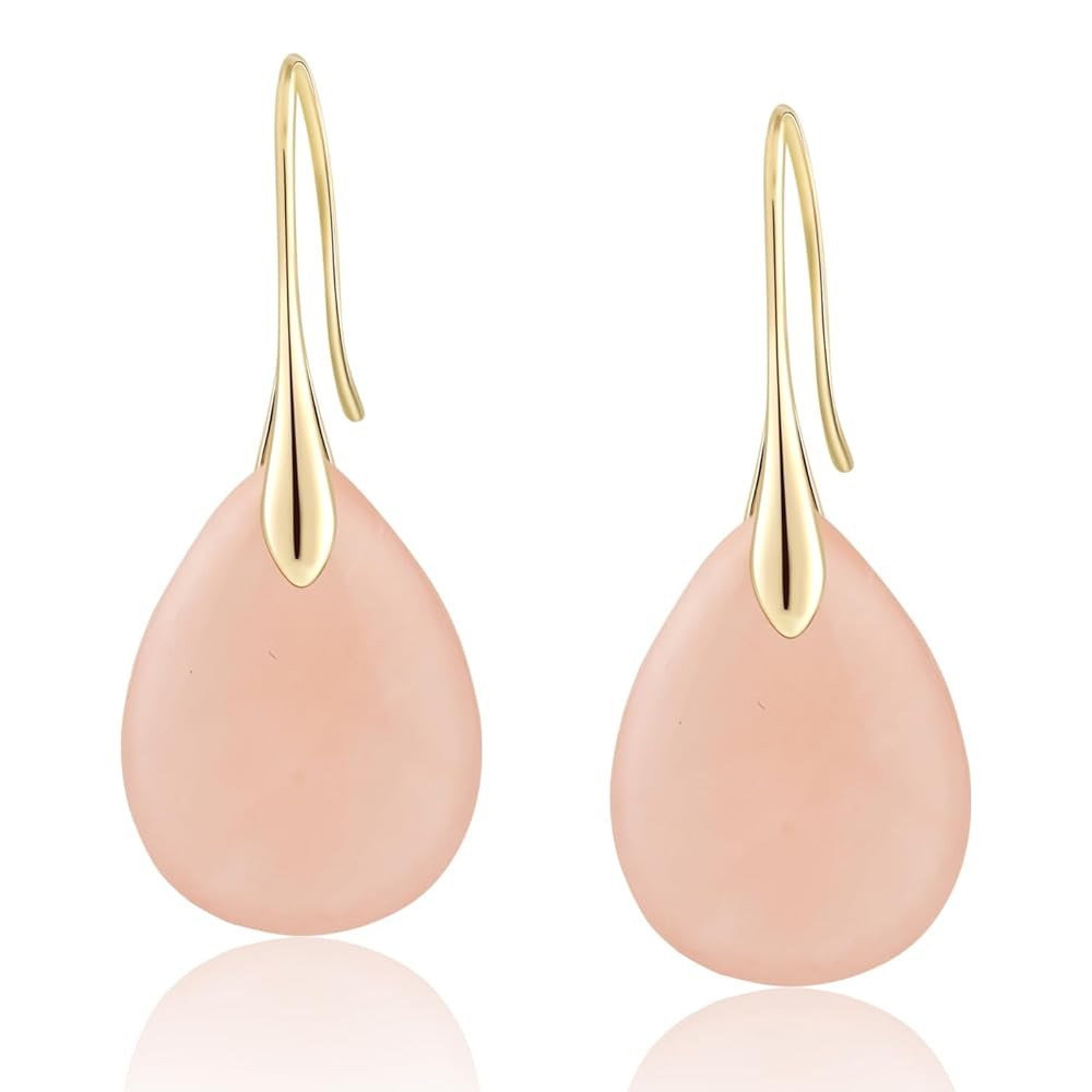 Agate Tear Beads High Luxury Purple Pink Earrings for Women, Crystal Fishhoop Dangle Drop Earring... | Amazon (US)