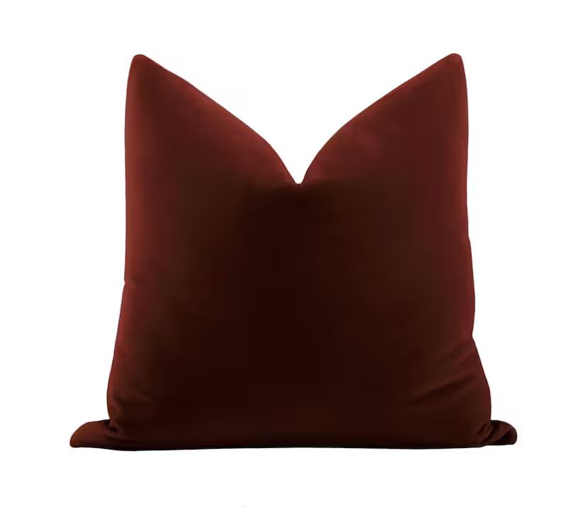 Studio Velvet // Oxblood Pillow COVER ONLY Red Velvet Designer Velvet Velvet Pillow - Etsy | Etsy (US)