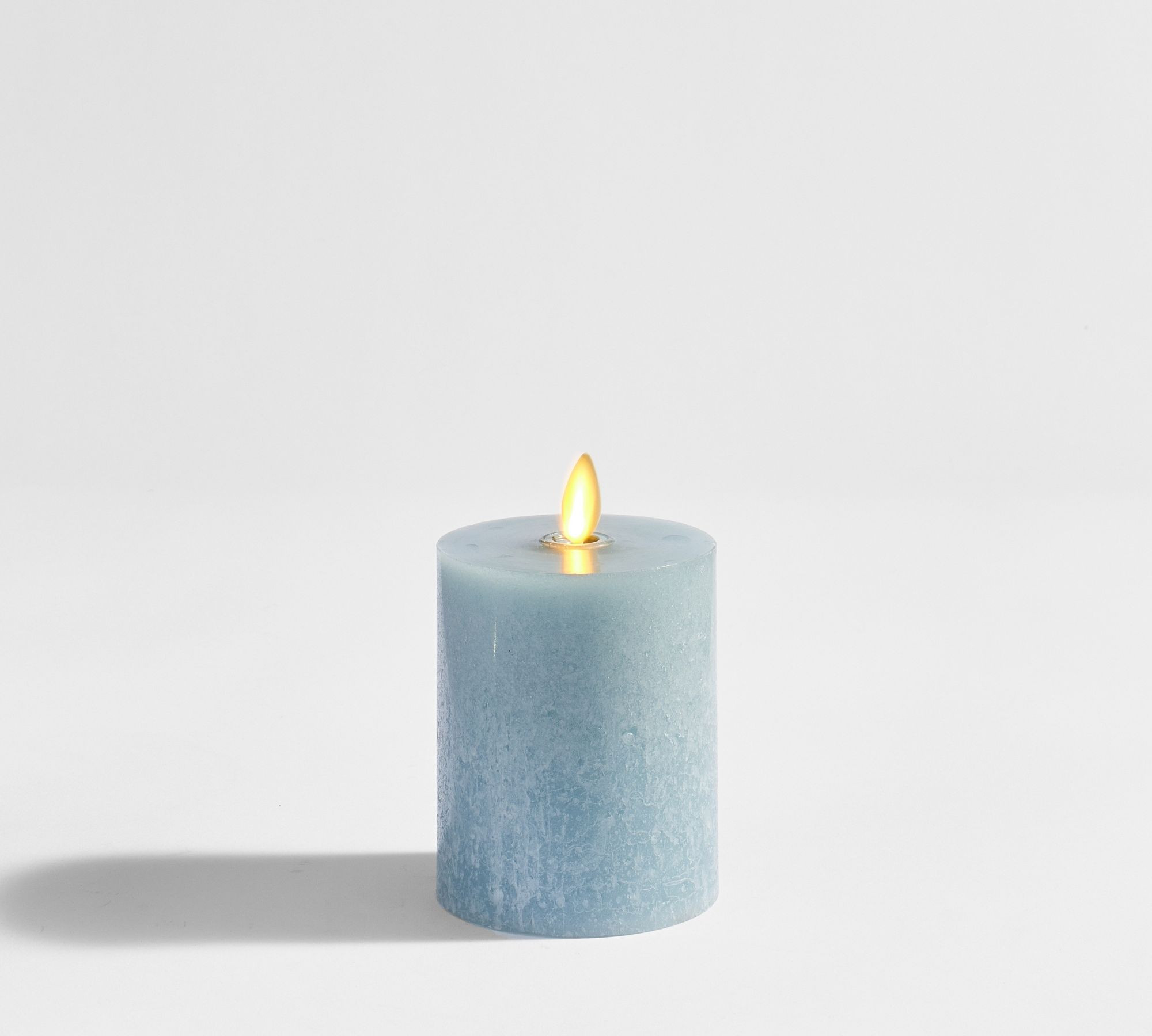 Premium Flickering Flameless Wax Pillar Candle - Salt Washed | Pottery Barn (US)