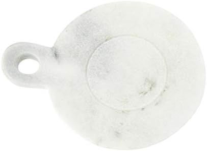 Creative Co-Op Small Marble Handle Dish, 5" x 3.5", White | Amazon (US)