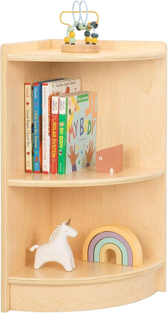 OOOK Wood Corner Cabinet, 2-Tier Toy Organizers and Storage, Montessori Shelf for Kids Room, Play... | Amazon (US)