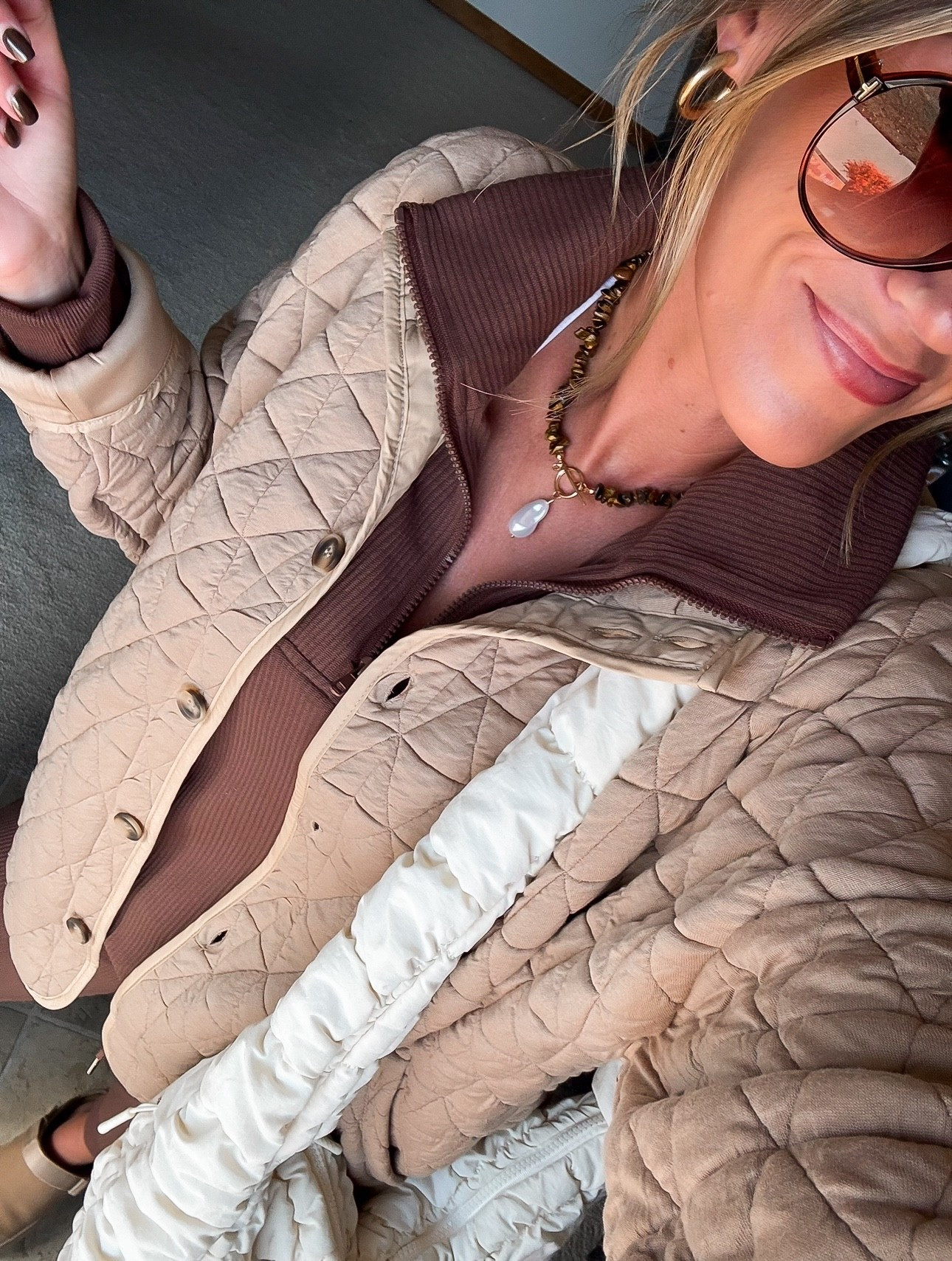 Comfy but make it cute. Textures and layers always add interest to an outfit. 
Brown set/ medium 
Shacket/ medium 
*Necklace sold out in brown 😞 

#LTKStyleTip #LTKSeasonal