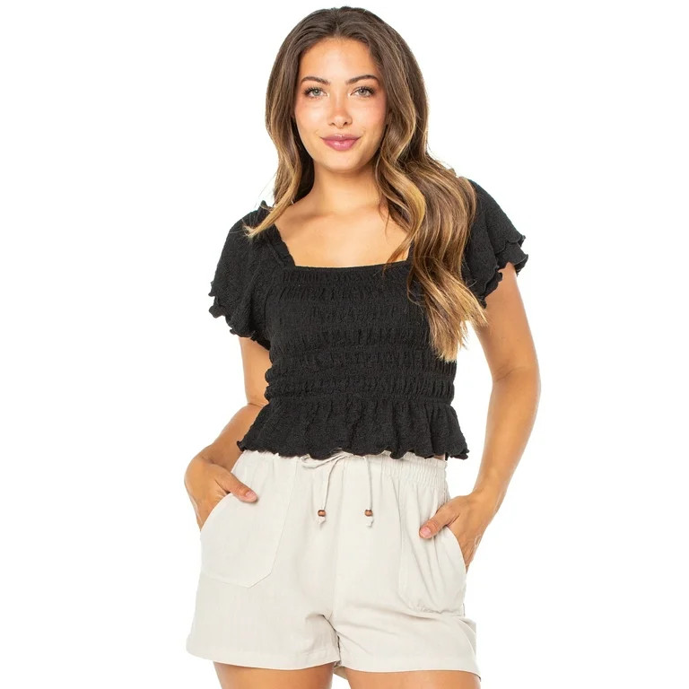 Celebrity Pink Juniors Flutter Sleeve Top | Walmart (US)