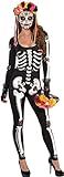 Party City Day of The Dead Catsuit Halloween Costume for Women, Dia de Los Muertos | Amazon (US)