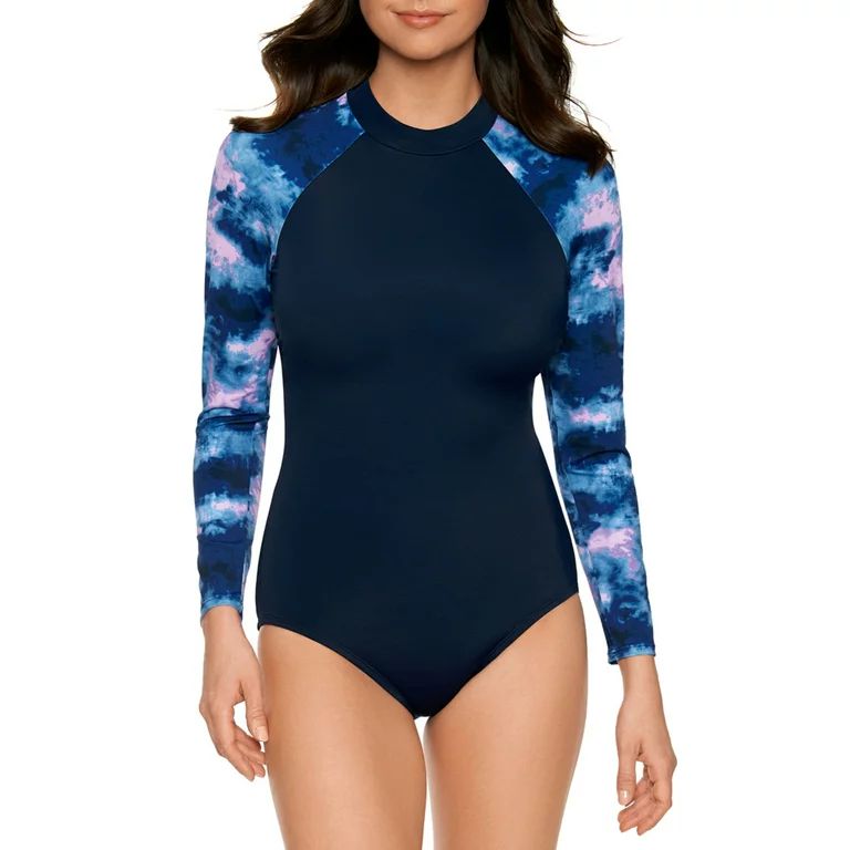 Avia Women's Moody Skies Long Sleeve One Piece Swimsuit | Walmart (US)