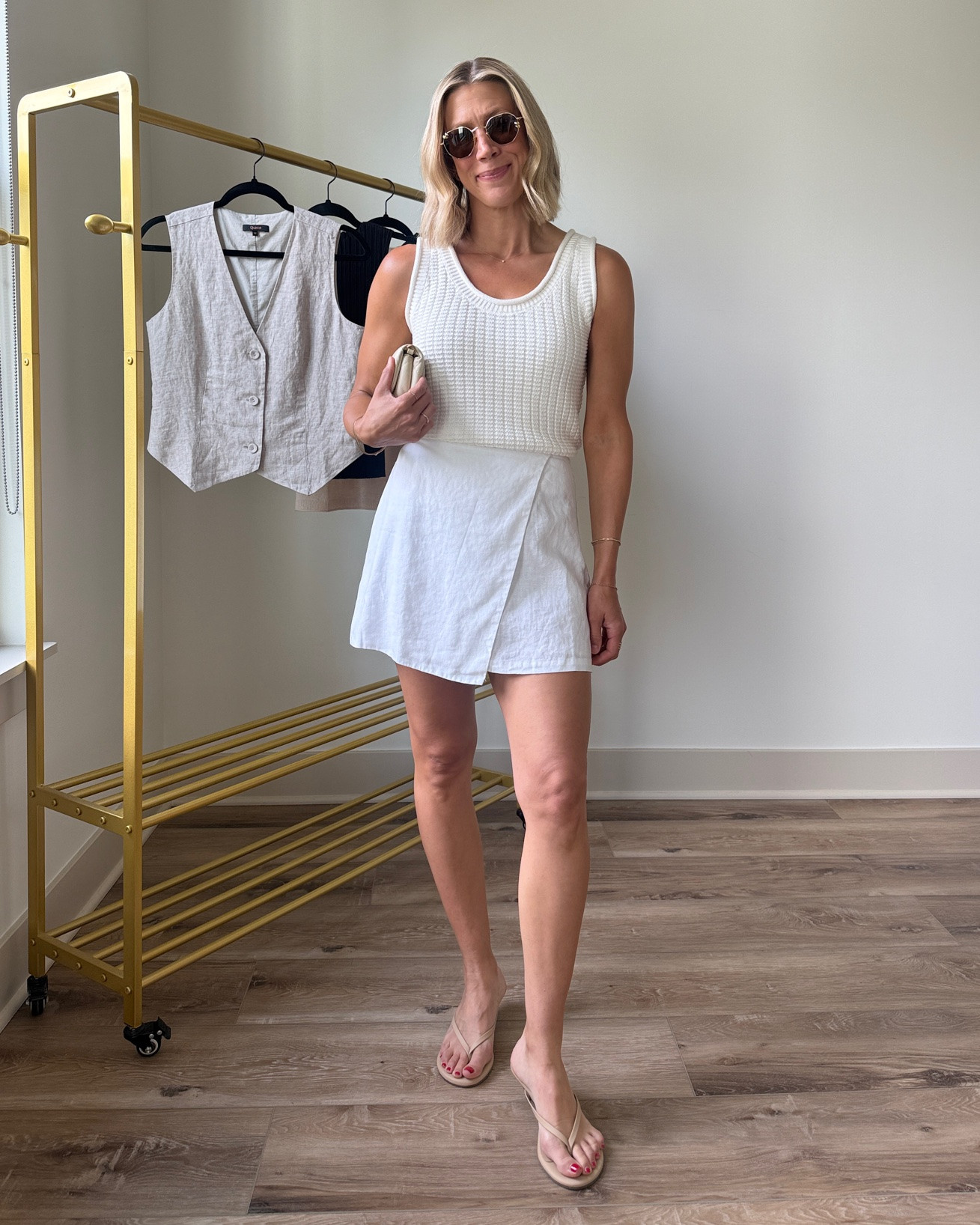 Wearing small sweater tank, XS linen skirt (lined so not see through)

@Quince #quincepartner

#LTKootd #LTKSeasonal #LTKOver40