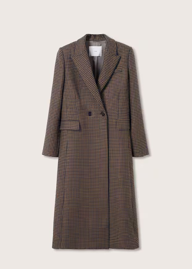 Houndstooth wool-blend coat | MANGO (US)