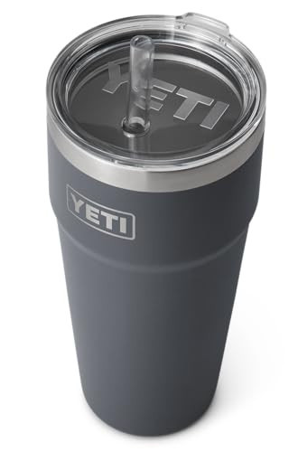 YETI Rambler Straw Cup, Vacuum Insulated Stainless Steel Cup with Straw Lid, Charcoal, 26 oz (769 ml) | Amazon (UK)