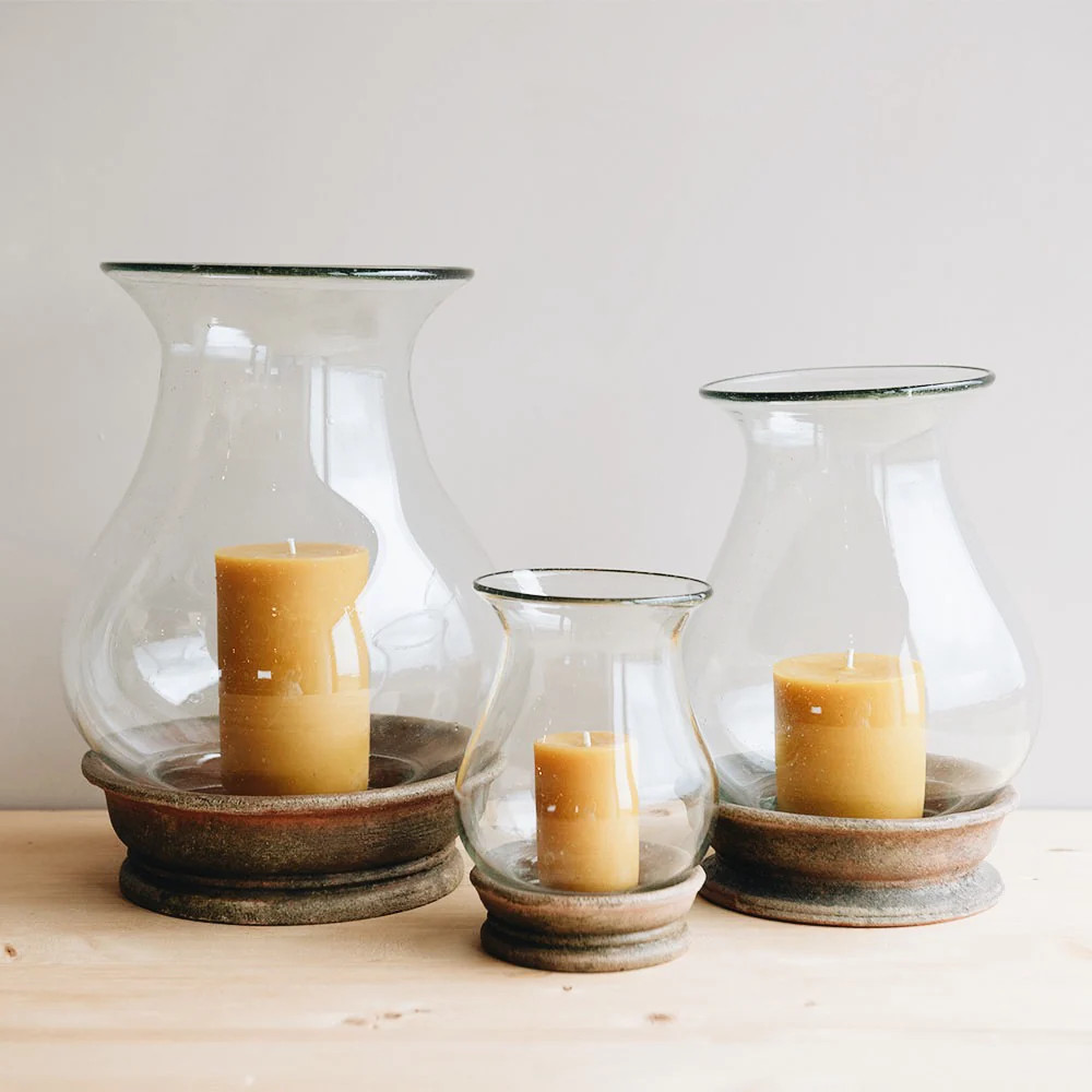 Aged Terracotta Hurricane Lantern | Roan Iris
