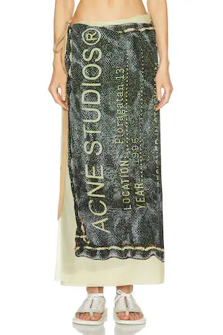 Acne Studios Varong Sarong in Beige & Black | FWRD | FWRD 