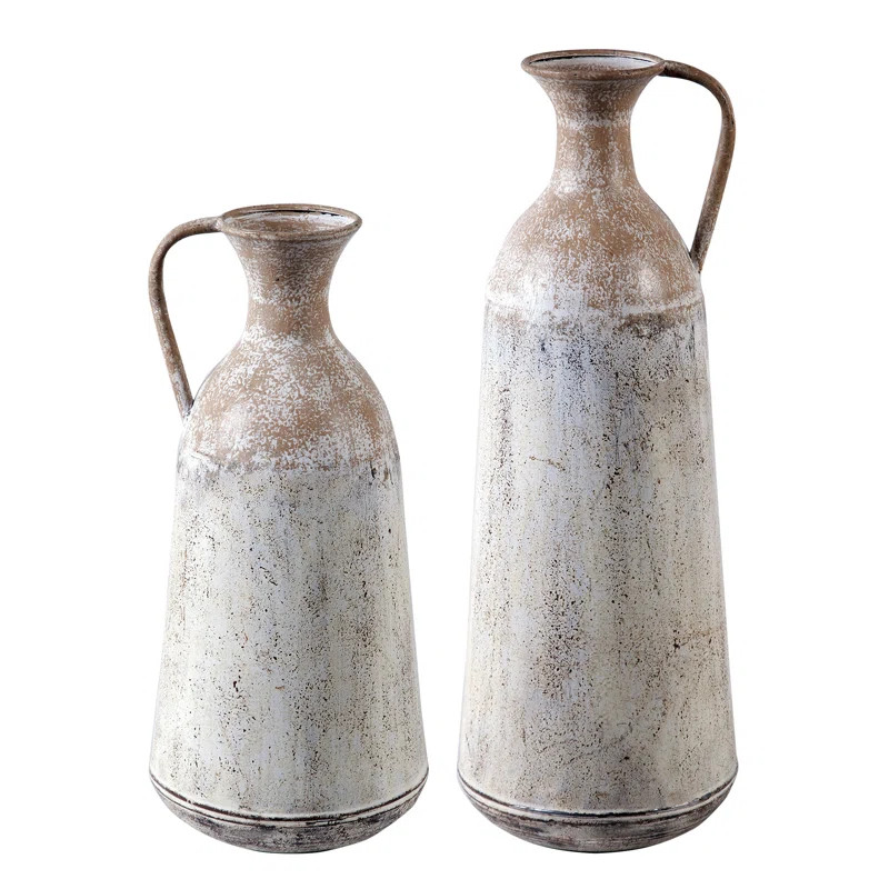 Randel 2 Piece Tan Metal Table Vase Set | Wayfair North America