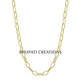 Yellow gold vermeil chain, women gold chain necklace, handmade silver gold chain, carabiner lock cha | Amazon (US)
